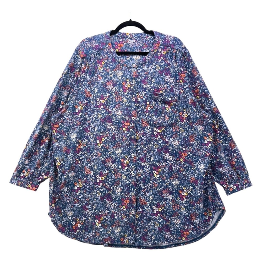 Lands End Button Top‎ Blue 3x